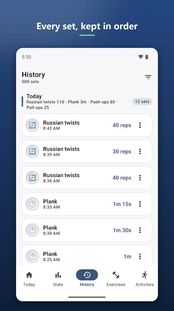 Workout Tracker screenshot 1